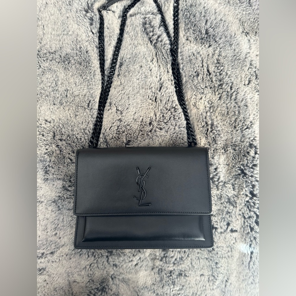 Black Saint Laurent medium chain Purse